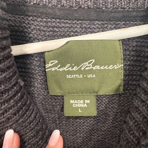Eddie Bauer Women's Charcoal Cowl Neck Sweater